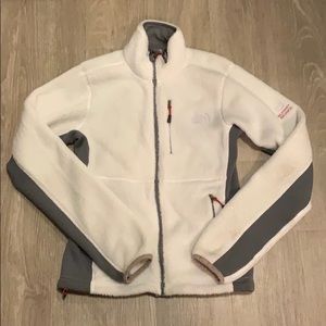 White Fuzzy North Face